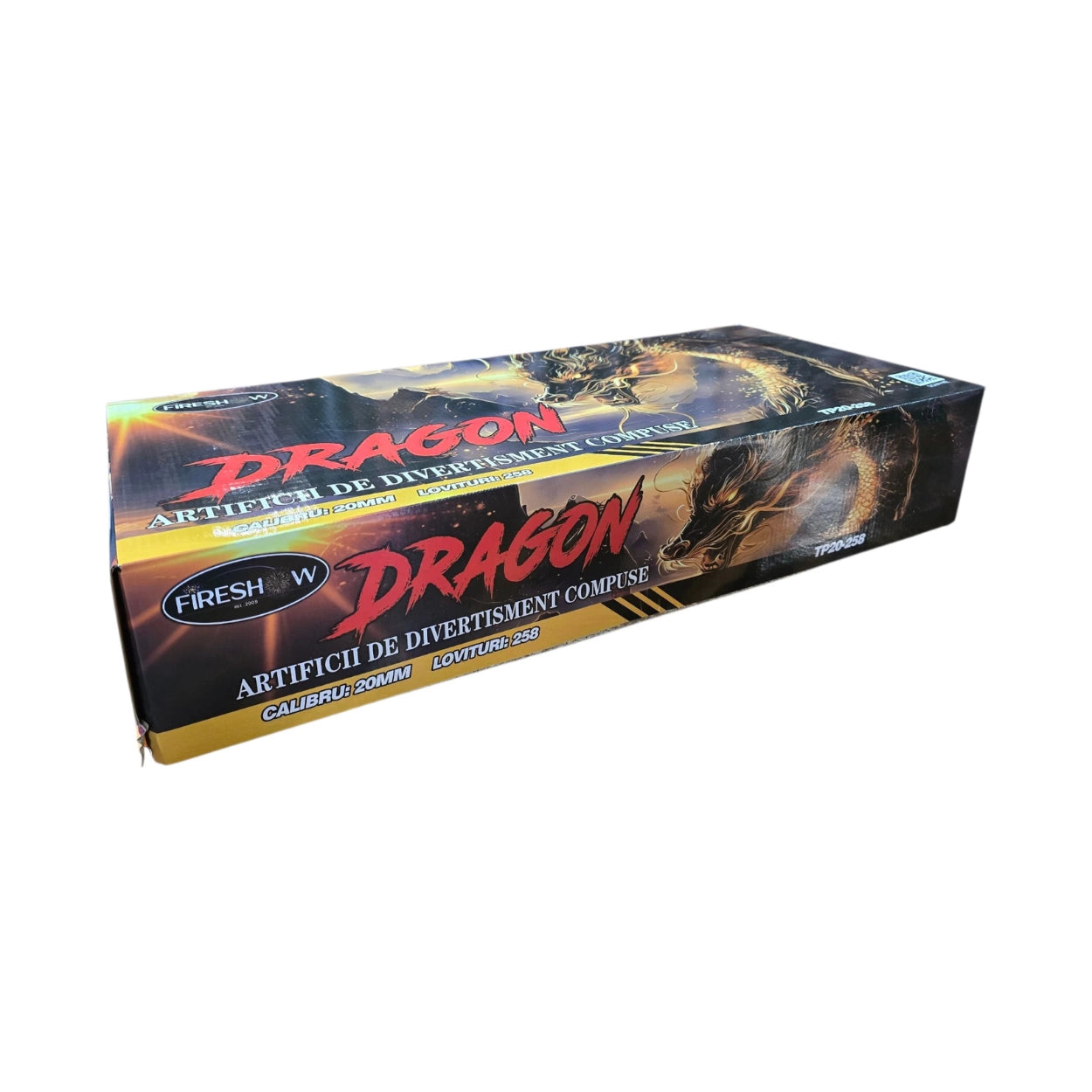 Baterie de artificii profesionala cu evantai 258 focuri DRAGON