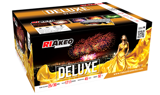 Baterie profesionala RIAKEO DELUXE 92 focuri evantai calibru mix 25/30mm