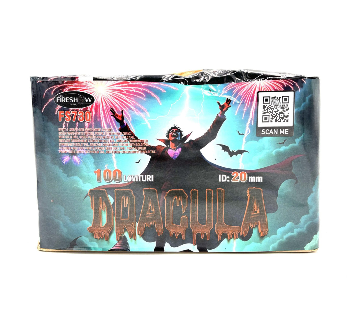 Baterie de artificii 100 focuri DRACULA categoria T1 cal. 20mm